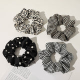 Polka Dot Leopard Print Hair Ring Ponytail Holder Hair Rope Hair Accessories Elastic Hair Band Vintage Hair Scrunchies