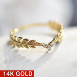 Women's Dainty 14K Gold Filling Twist Round Cut Inlaid with White Stones Engagement Ring Women's Bridal Wedding Jewelry Gift daiiibabyyy