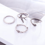 Gold Silver Color Rings Set With Bead Jewelry for Women Vintage Wholesale Fashion Accessories Promise Female Antique Decoration daiiibabyyy