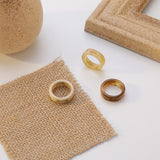 Korean Fashion Acetic Acid Acrylic Simple Charm Rings For Women 2022 Trendy Design Beige Brown Statement Rings anillos bijoux daiiibabyyy