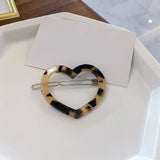 Fashion Hair Accessories Geometric Frog Clip Love Heart Shape Hair Clip Acetate Barrette Acrylic Leopard Tortoiseshell Hairpins daiiibabyyy