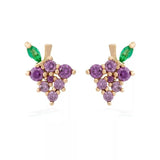Lost Lady New Ins Inlaid Colorful Zircon Earrings Cute Gold-plated Zircon Stud Earrings For Women Girls Fashion Piercing Jewelry daiiibabyyy