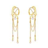 New Gold Color Face Earrings KISS WIFE Abstract Art Drop Earrings for Women Girls Statament Tassel Earrings Exquisite Gift daiiibabyyy