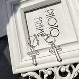 Simple Punk Harajuku Hollow Geometric Cross Dangle Earrings Fashion Statement Earrings For Women Trendy Hip hop Jewelry Earrings daiiibabyyy