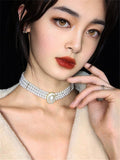 SHANGZHIHUA The elegant light luxury three-layer pearl collar, 2022 new trend jewelry fashion woman's necklace party gift daiiibabyyy