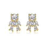 Lost Lady New Ins Inlaid Colorful Zircon Earrings Cute Gold-plated Zircon Stud Earrings For Women Girls Fashion Piercing Jewelry daiiibabyyy