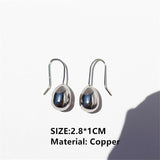 New Minimalist 18K Gold Copper Metal Water Drop Geometric Drop Earrings For Women Lady Party Dangle Jewelry Trendy HUANZHI 2022 daiiibabyyy