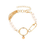 2022 Korean Fashion Gold Bracelets for Women Boho Jewelry Geometric Portrait Pin Simple Thick Chain Hand Chain Charm Bracelet daiiibabyyy