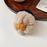 Plush Flower Hair Rope For Women Simple Daily Versatile Fashion Hair Accessories Two-color Hair Rope Elastic Hair Tie Gentle daiiibabyyy