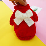 Pet Dog Clothes Autumn Thick Pink Red Sweater Chenille Bowknot Hoodies For Small Medium Dog Costumes Bulldog Teddy Puppy Sweater daiiibabyyy