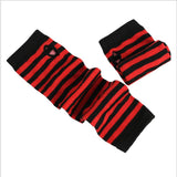 Winter Warm Wrist Elbow Gloves Striped Long Fingerless Gloves Arm Warmer Knitted Elbow Mittens Anime Gloves Cosplay Accessories daiiibabyyy
