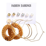 Fashion Gold Hoop Earrings Set Women Pearl Hoop Earrings Oversize Metal Circle Punk Earring 2022 Female Fashion Jewelry Dangler daiiibabyyy