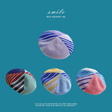 2022 New Summer  Berets Girl Beret French Artist Hand Knitted Beanie Hat Cap Vintage Patchwork Elegant Women Caps