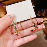 Earrings Diamond Dangler For Women Stick Drop Zircon Ear Cuffs Girls Gold/Silver Color Rhinestone Earring wedding Jewelry