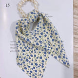 2022  Pearl Elastic Rubber Bands For Girl Bow Print Fashion Hair Accessories Hair Ties 2021 New Korea Women Hair Ropes 28 Style daiiibabyyy