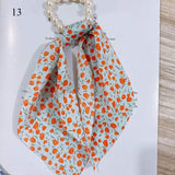 2022  Pearl Elastic Rubber Bands For Girl Bow Print Fashion Hair Accessories Hair Ties 2021 New Korea Women Hair Ropes 28 Style daiiibabyyy