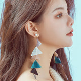 Feather earrings temperament earrings tassel all-match earrings long earrings women show thin face daiiibabyyy