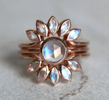 Luxury Rose Gold Color Engagement Rings Set Women's Fashion White Zircon Wedding Rings for Women Party Bridal Trendy Jewelry daiiibabyyy