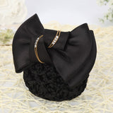 Bow Hair Ribbon Bun Cover Satin Net Bank Hotel Stewardess Hair Pin Headbands Fashionable And Dignified Women's Hair Accessories daiiibabyyy