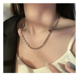 2021 Trend New Personality Hip Hop Multilayer Necklace for Women Metal Pearl Couple Pendant Silver Color Chain Necklace Jewelry daiiibabyyy