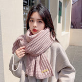 Luxury Winter Woman Scarf Knitted Woolen Red Scarves Cute Warm Couple Shawl Wraps Designed By Fashion Trend Designers Acrylic daiiibabyyy
