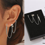 2PCS Simple Silver Color Heart Belt Stud Earrings For Women Hiphop Mini Cute Round Love Belts Earring Party Wedding Jewelry A941 daiiibabyyy