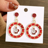 2022 New Christmas Earrings Crystal Snowman Creative Christmas Tree Drop Earrings For Women Girl Party Accessories Jewelry Gifts daiiibabyyy