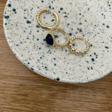 3PCS/lot Retro Round Metal Rings Geometric Twist Open Adjustable Rings Sets for Women Girl Blue Beads Jewelry Gifts 2022 daiiibabyyy