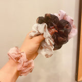 Women Girls Cute Bear Hair Ties Fresh Colored Large Intestine Hair Rope Korean Style Sweet Flower Head Fashion Hair Accessories daiiibabyyy
