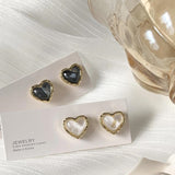 2022 new geometric contracted metal heart shape earrings for women, Korean temperament fashion jewelry wholesale party gifts