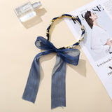 Vintage Pearl Bezel Headband Ladies  Pearl Ribbon Hairband For Woman Girls  Hair Accessories Fashion Hairhoop Styling Headwear daiiibabyyy