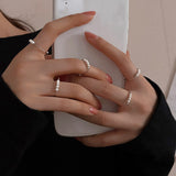 New Arrived Pearl Ring for Women Index Finger Personality Opening Adjustment Tail Ring Fashion Jewelry Party Gift daiiibabyyy