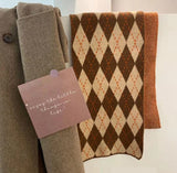 2022 Retro Plaid Long Wild Neutral Scarf Autumn and Winter Knitted Wool Warmth Trend Fashionable Scarf Women's Scarf In Winter daiiibabyyy
