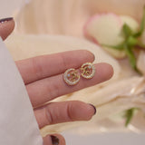 Korean New Design Fashion Jewelry Exquisite Pearl Zircon Women Earrings Delicate Moon Horse Cute Animal Stud Earrings Wholesale daiiibabyyy