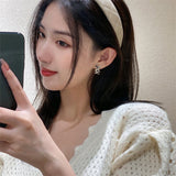 FFLACELL Korean New Fashion Dripping Oil Checkerboard Pattern Bear Earrings For Women Girls Personality Trend Party Jewelry Gift daiiibabyyy