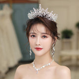 Baroque Wedding Bridal Jewelry Sets Gold Silver Color Tiaras Crowns Zirconia Jewelry Necklace Sets for Women Indian Jewelry Set daiiibabyyy