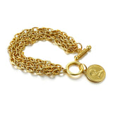 AENSOA Fashion Gold Color King Head Coin Pendant Multilayer Metal Chain Bracelets Set for Women Charm Wedding Party Jewelry Gift daiiibabyyy