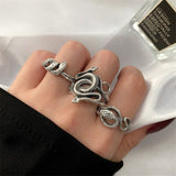 2022 New Vintage Snake Shape Rings for Women Men Gothic Silver Color Animal Exaggerated Metal Alloy Finger Ring Sets Jewelry daiiibabyyy