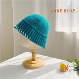 Winter Bucket Hat For Women Men Fashion Warm Cap Unisex Elasticity Knit Beanie Hats 2022 Fashion Beige hat daiiibabyyy