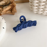 Vintage Klein Blue Hair Clips For Women Simple Geometric Matte Elegant Barrette Crab Hair Claws Hairpins Headwear Hair Accessori daiiibabyyy