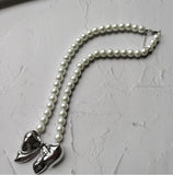 Hyperbole Temperament Metal Sweet Bowknot Pendant Necklaces for Women Anniversary Fashion Vintage Pearl Chains Choker Jewelry daiiibabyyy