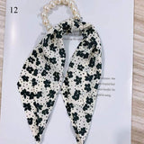 2022  Pearl Elastic Rubber Bands For Girl Bow Print Fashion Hair Accessories Hair Ties 2021 New Korea Women Hair Ropes 28 Style daiiibabyyy
