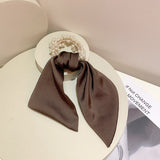 Solid Color Bow Streamers Hair Rope Ponytail Holder Hair Scarf Bowknot Elastic Hair Bands Ribbon Pearl Hair Scrunchies daiiibabyyy