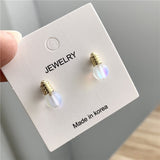 The earring of fashionable woman of ear nail of tidal person of bright lustre of simple small bulb South Korea temperament daiiibabyyy