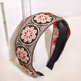 Print Headband Vintage Women Floral Elastic Hairband Hair Hoop Headdress Cross Knot Head Band Girls Hair Accessories daiiibabyyy