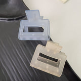 Korean Ins Elegant Hair Accessories Geometric Barrettes Simple Blue and White Hair Claws Transparent Frosted Hair Clip daiiibabyyy