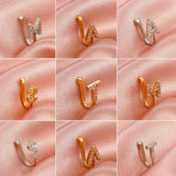 New Copper Alphabet Fake Nose Ring Cuff Non Piercing Letter Nose Ring Clip on Fake Nose Piercing Jewelry Ear Cuff Earring Women daiiibabyyy