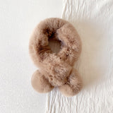1Pcs Lovely Thicken Plush Scarf Soft Children's Neck Warmers Solid Color Faux Rabbit Fur Kids Fashion Scarf  Winter Outdoor daiiibabyyy