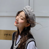Cotton Beret Hats For Women Solid Color Winter Beret Hats For Girls Soft Wool Female Flat Cap Vintage Octagonal cap Fashion Hats