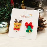 New Creative Asymmetric Christmas Elk Earrings Cute Santa Claus Snowman Tree Xmas Deer Bell Earrings Party Jewelry Gifts 2022 daiiibabyyy